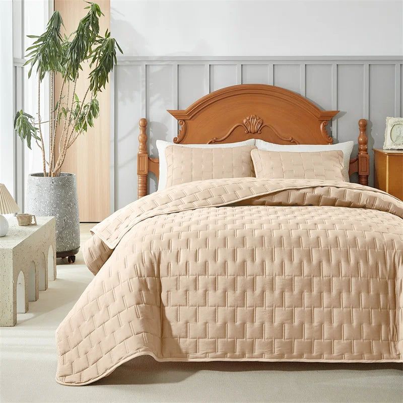 Jogo de Cama Minimal Cor Bege Com Frete Gratis Shopanda
