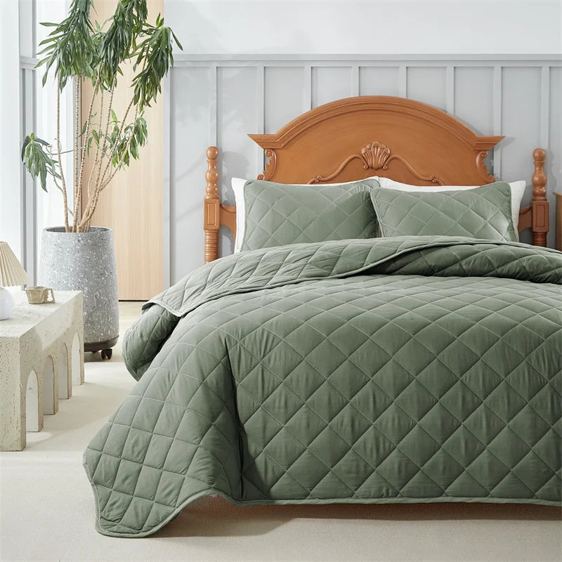 Jogo de Cama Minimal Cor Verde Com Frete Gratis Shopanda