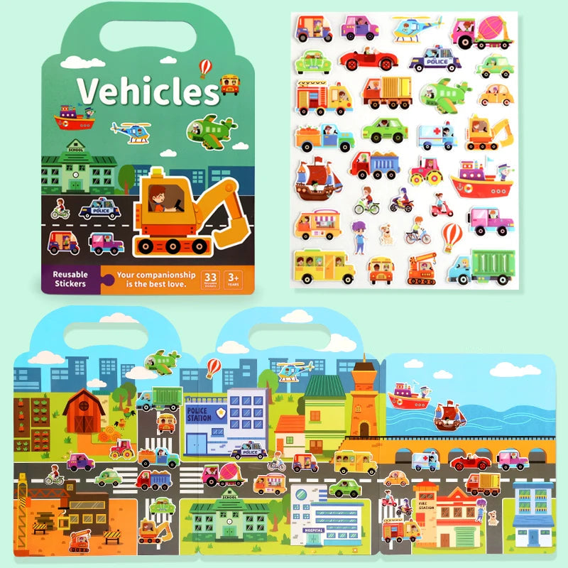 Livro de Adesivos Sticker Book Veículos com Frete Gratis na Shopanda