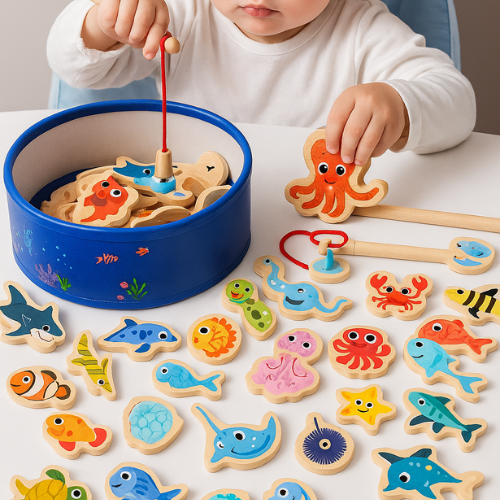 Brinquedo Montessori Pesca Magnetica Com Frete Gratis Shopanda